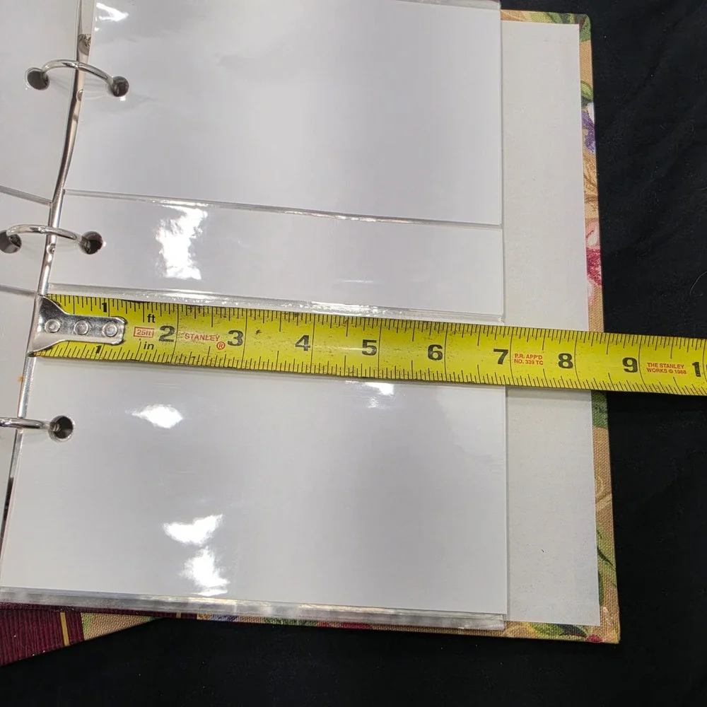 Vintage Style Floral Tapestry Photo Album Set of 2 Burgundy Spine 3-Ring Binders